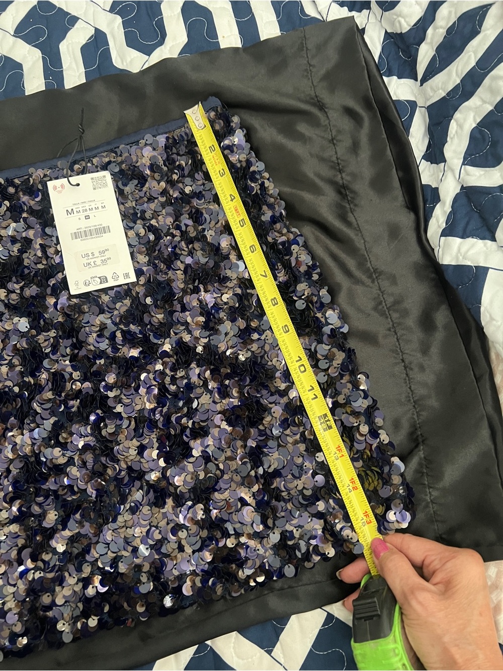 ZARA Smoky Brown Sequin Mini Skirt - Picture 7 of 9